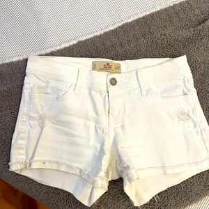 Hollister Co Low Rise White Denim Shorts